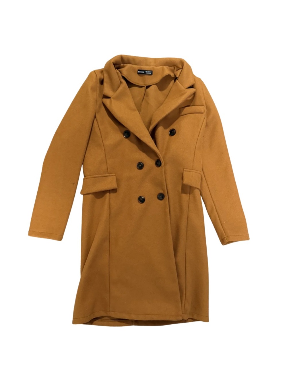 Camel Brown Wool-Blend Coat